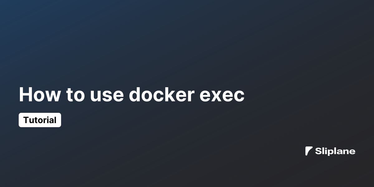 Wie man docker exec verwendet